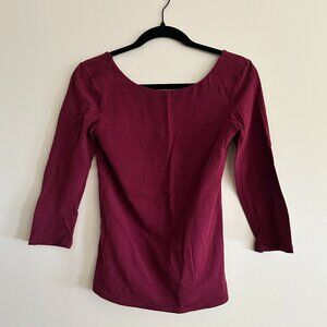 Boden Ballerina Style Maroon Fitted Top (Size 6)